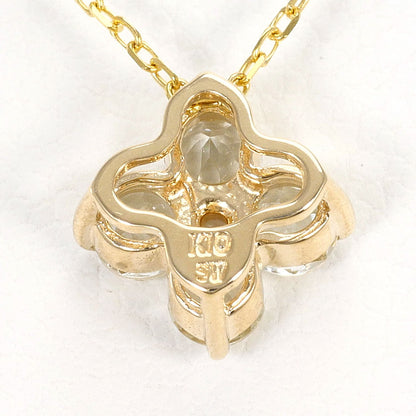 K10 Yellow Gold White Sapphire Quartz Necklace