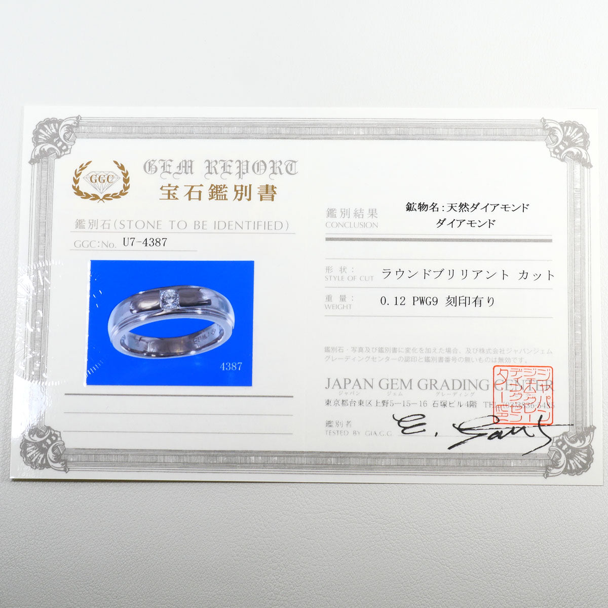 9K White Gold Diamond Ring