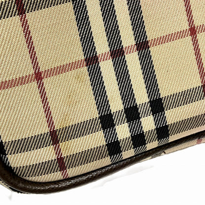 バーバリー チェック キャンバス レザー ショルダーバッグ