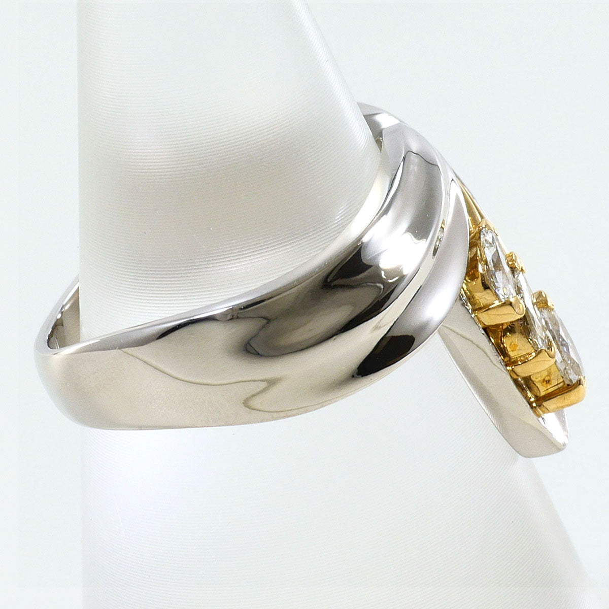 Pt900 K18イエローゴールド ダイヤモンドリング