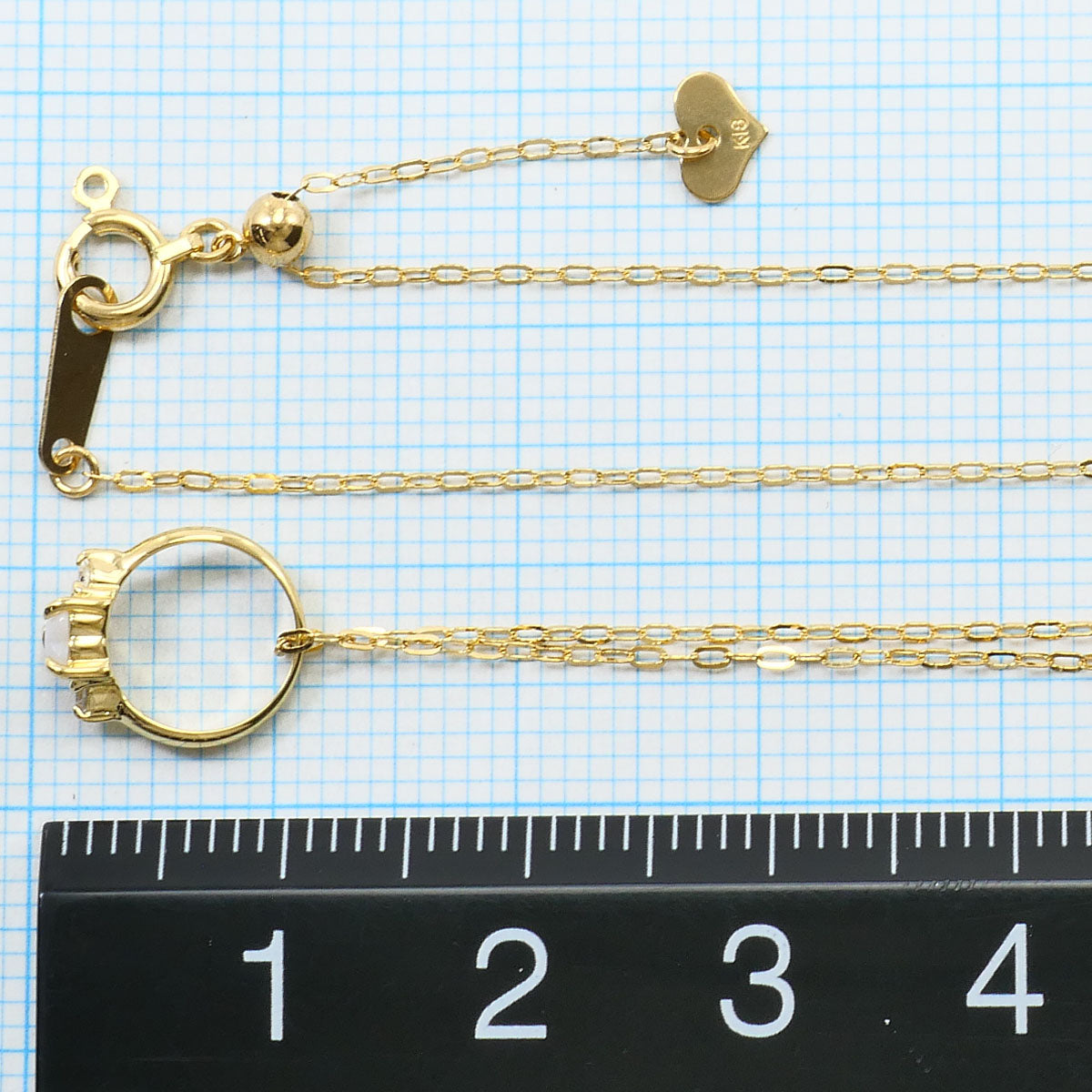 Au750 オパール ダイヤモンド ネックレス