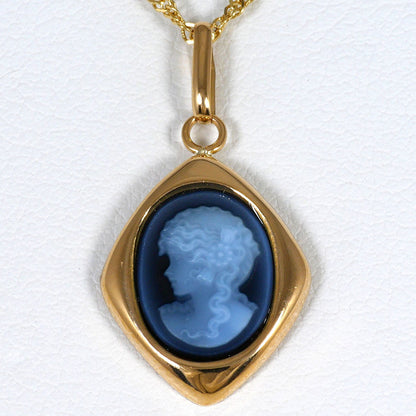 Au750 ストーンカメオ ネックレス