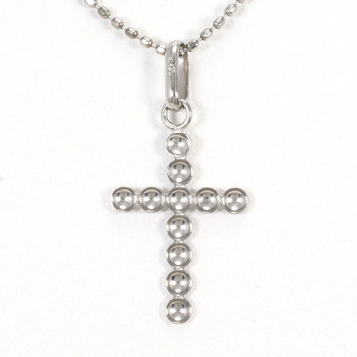 Au750ホワイトゴールド クロスネックレス