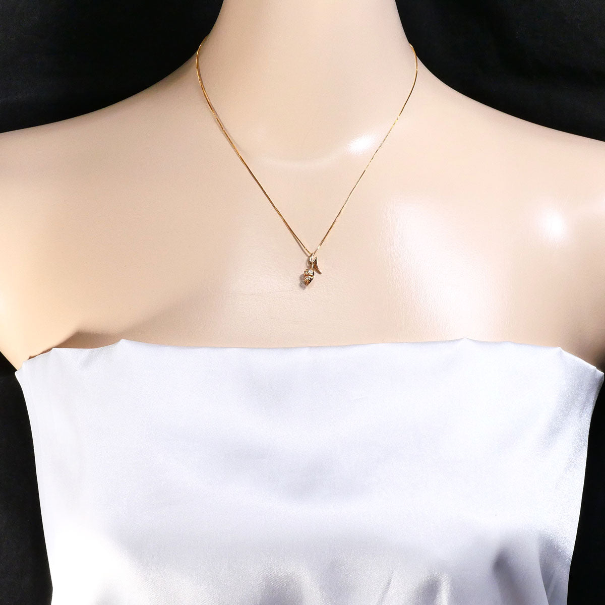 Au585 Pink Gold Diamond Necklace