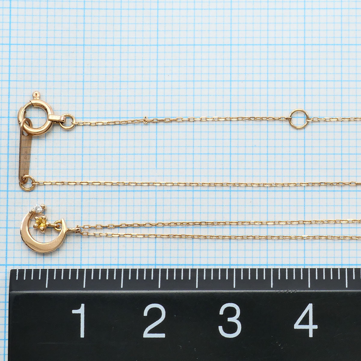 カナル4℃ K10ピンクゴールド シトリン ダイヤモンド ネックレス