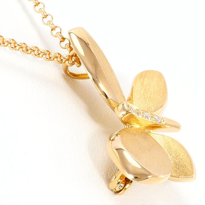 Au750ピンクゴールド ダイヤモンド バタフライ2wayネックレスブローチ