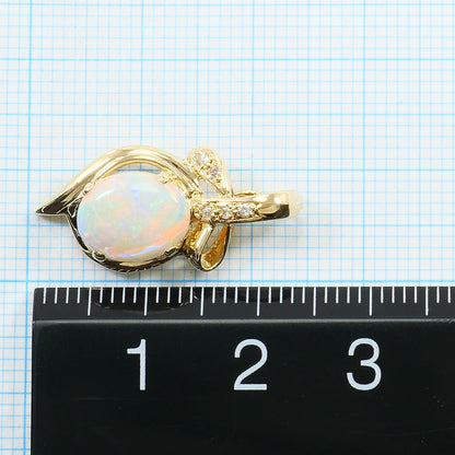 14金イエローゴールドオパールダイヤモンドペンダントトップ