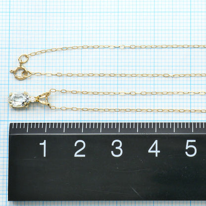 K14イエローゴールド アクアマリン ダイヤモンド ネックレス