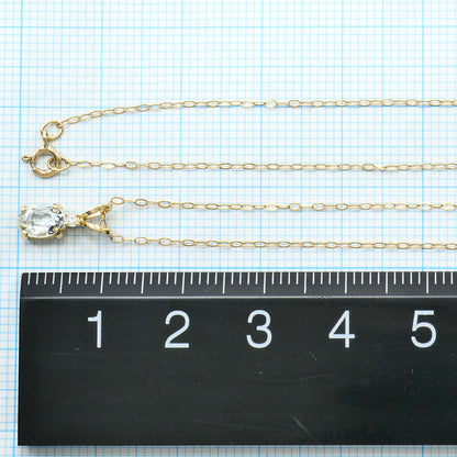 K14イエローゴールド アクアマリン ダイヤモンド ネックレス