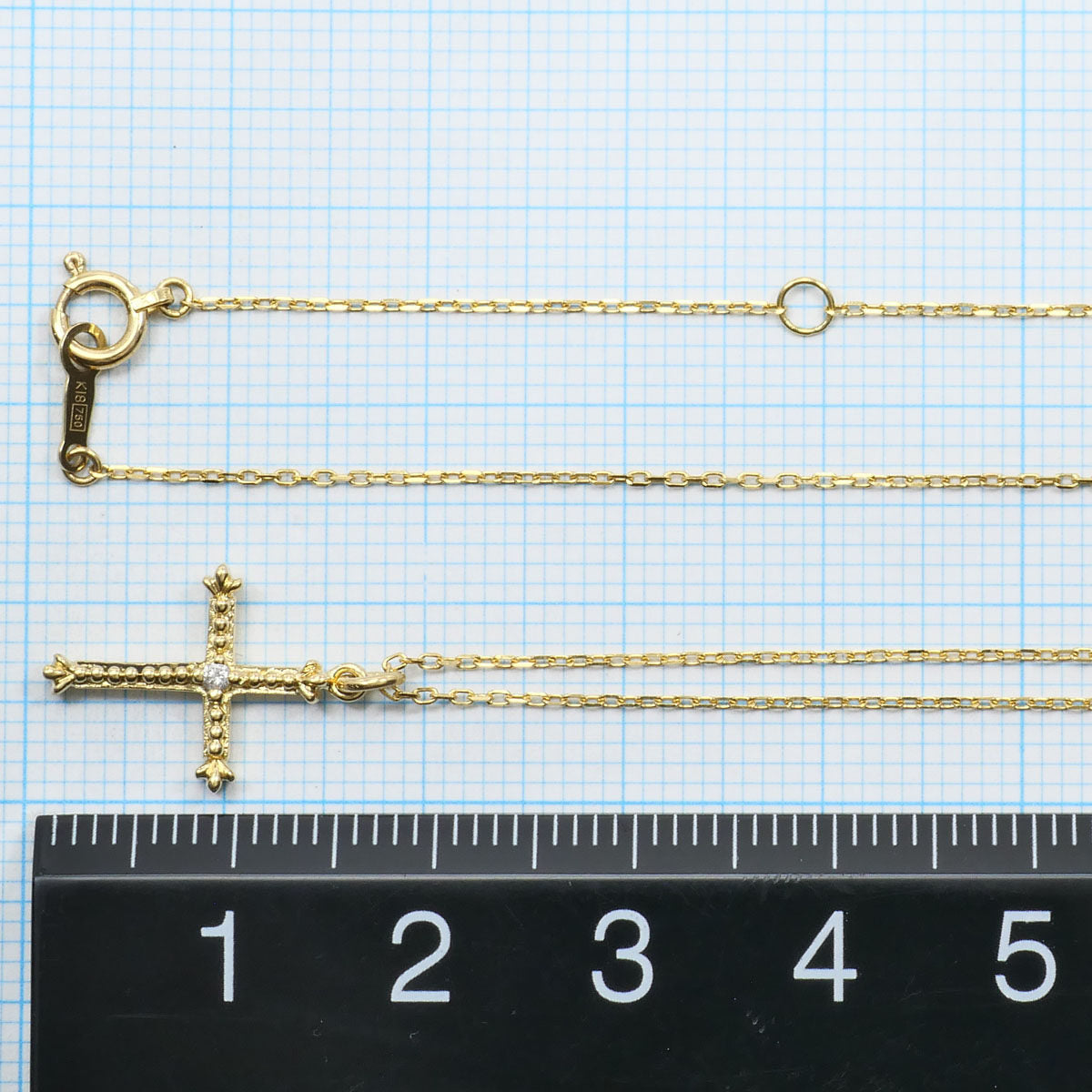Au750 ダイヤモンド クロスネックレス