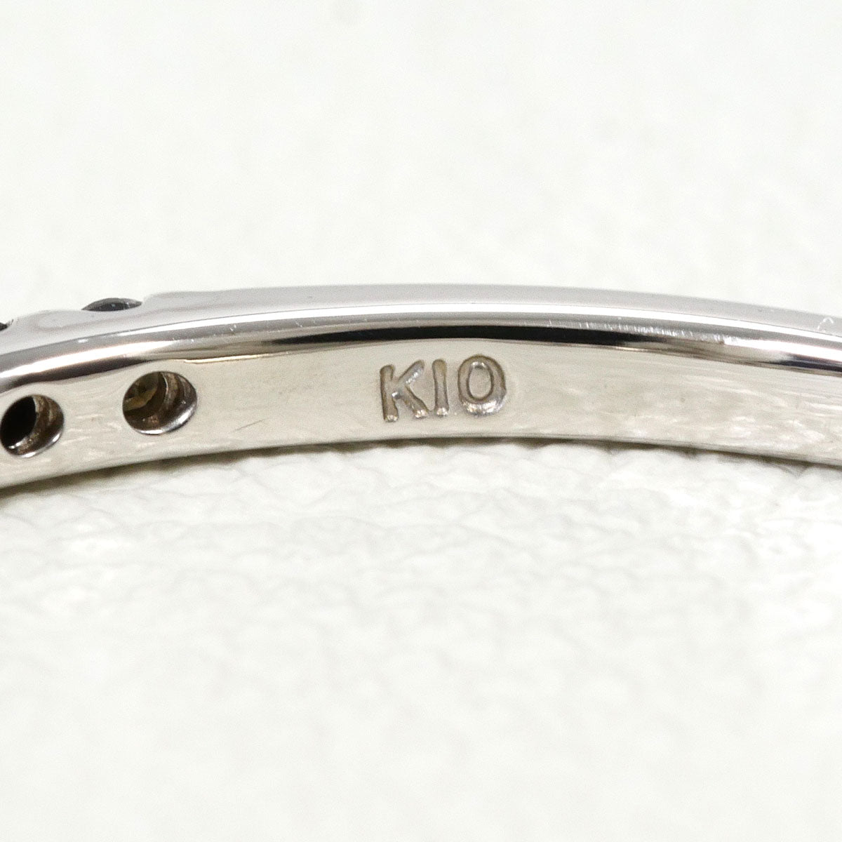 K10ホワイトゴールドブラックダイヤリング
