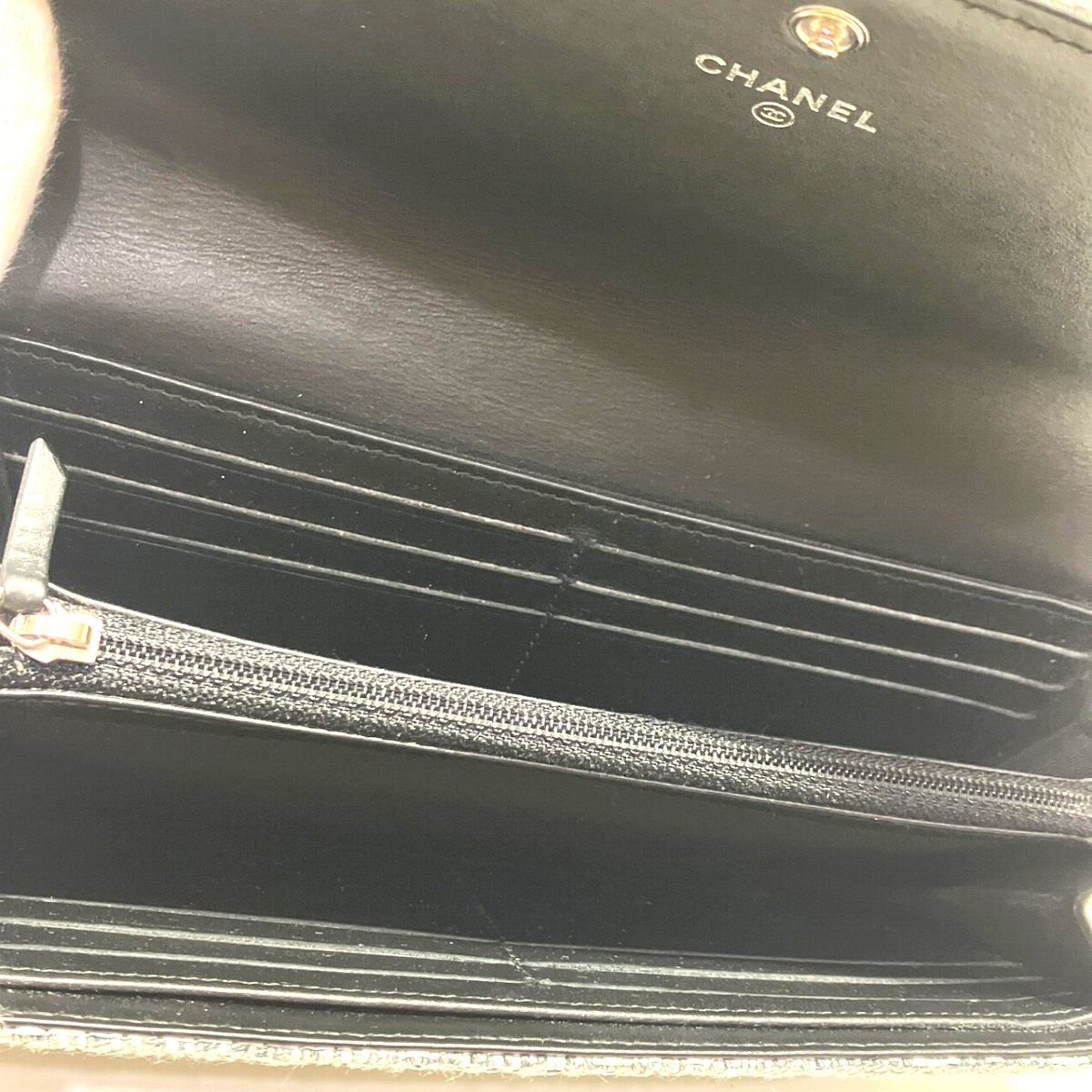 シャネル ドーヴィル キャンバス長財布