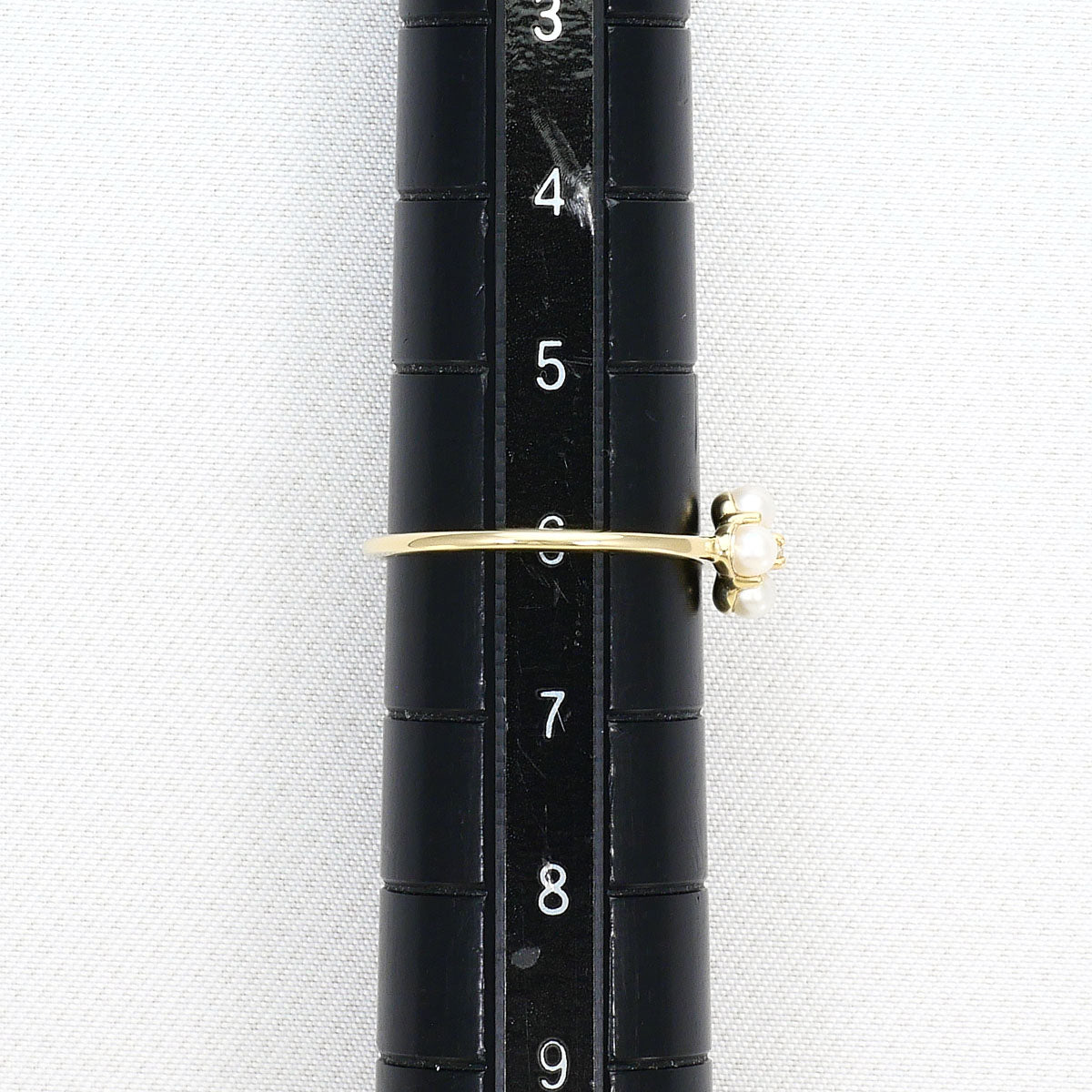 K10イエローゴールド パール ダイヤモンド リング