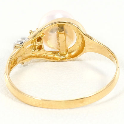 Au750 Platinum Au750 Yellow Gold Pearl Diamond Ring
