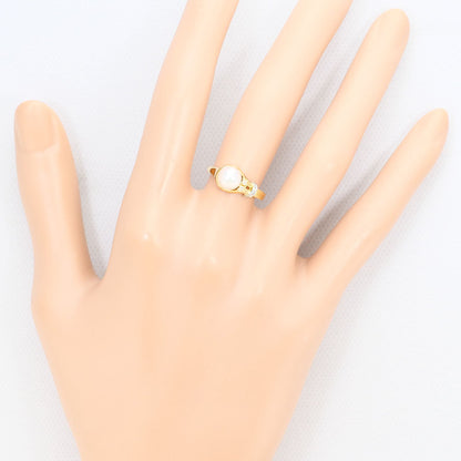 Au750 Platinum Au750 Yellow Gold Pearl Diamond Ring