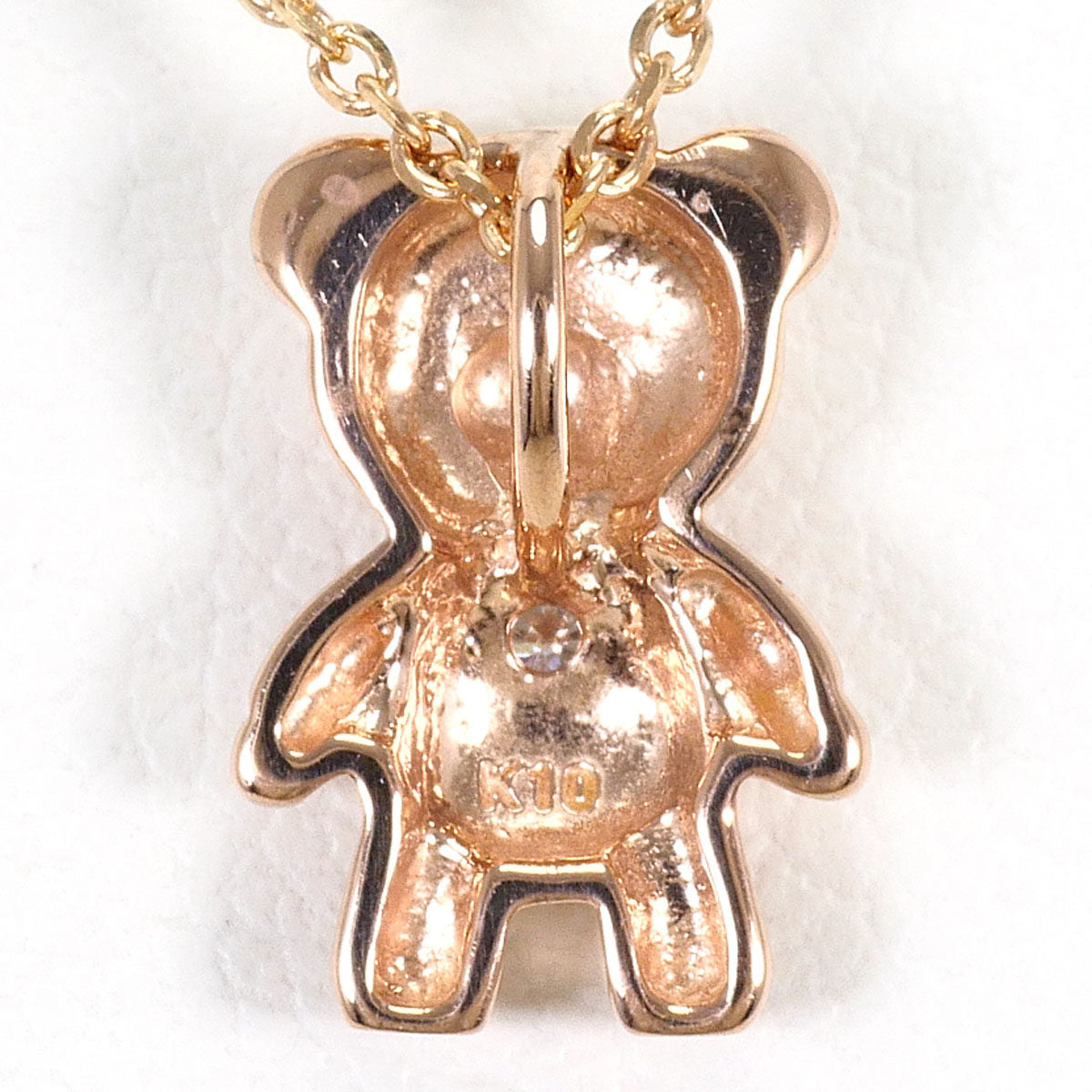 K10ピンクゴールドダイヤモンドネックレス