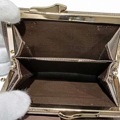 バーバリー レザーキャンバス折り財布