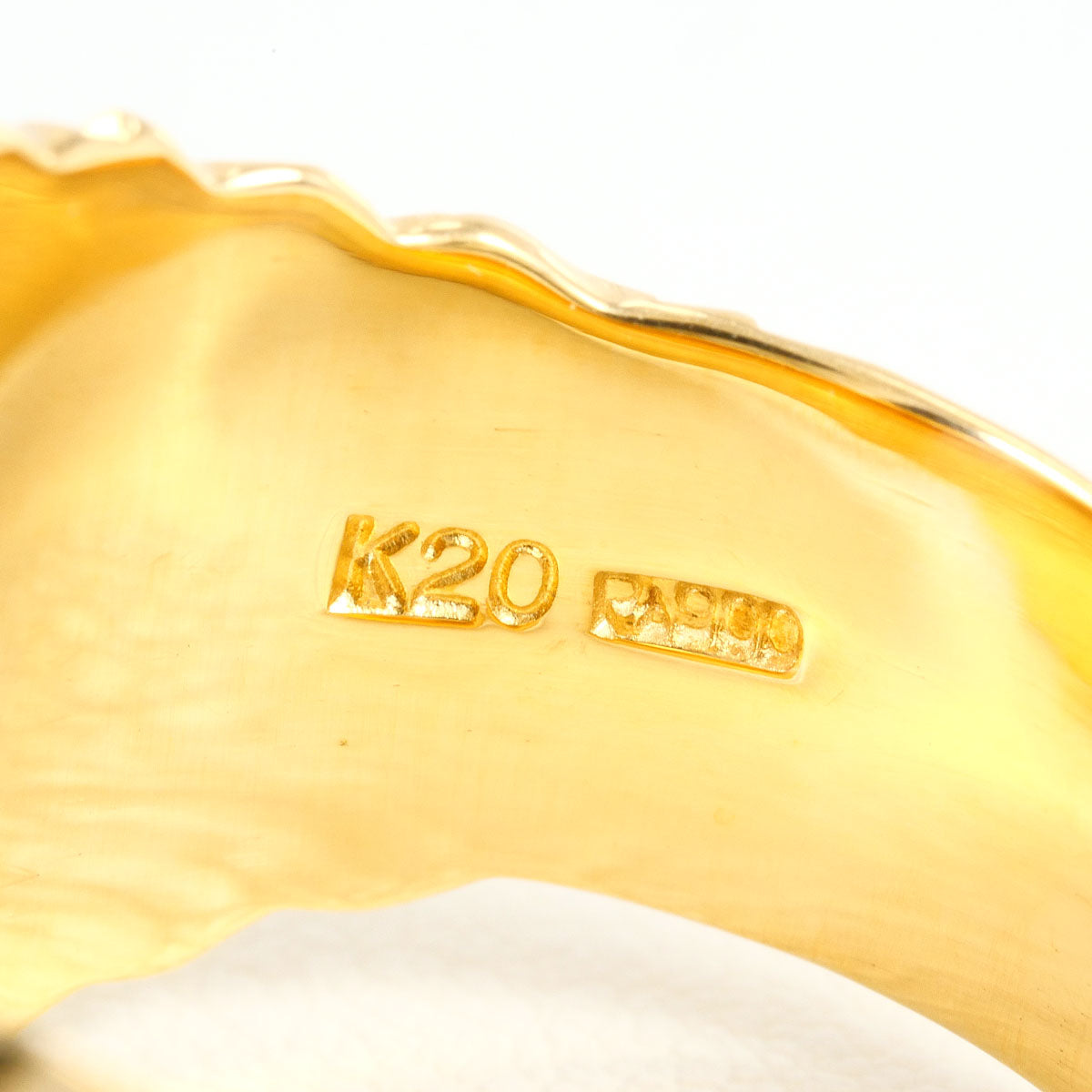 PT900プラチナK20イエローゴールドダイヤモンドリング