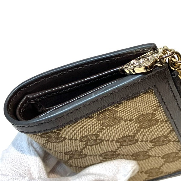 グッチ GGキャンバス レザー二つ折り財布