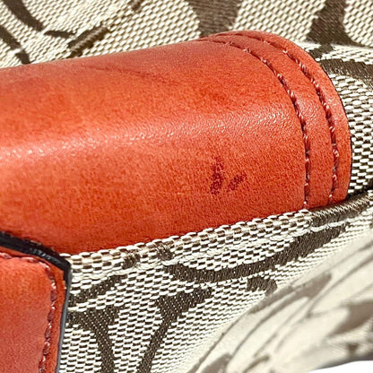 コーチ シグネチャー キャンバス レザー ショルダーバッグ