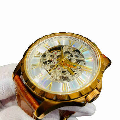 フルボ 金メッキ 自動巻き腕時計