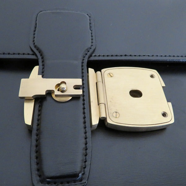 ダンヒル ブラック レザー クラッチ バッグ