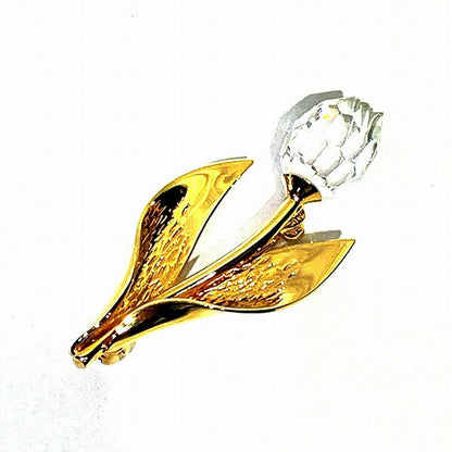 スワロフスキー チューリップ クリスタル ブローチ