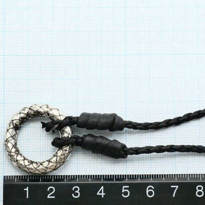 ボッテガヴェネタ イントレチャート 925シルバー レザー ネックレス