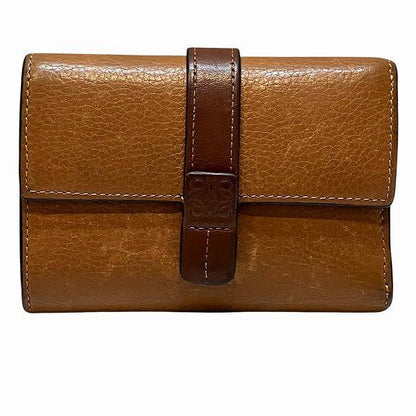 ロエベ バーティカルウォレット レザー三つ折り財布