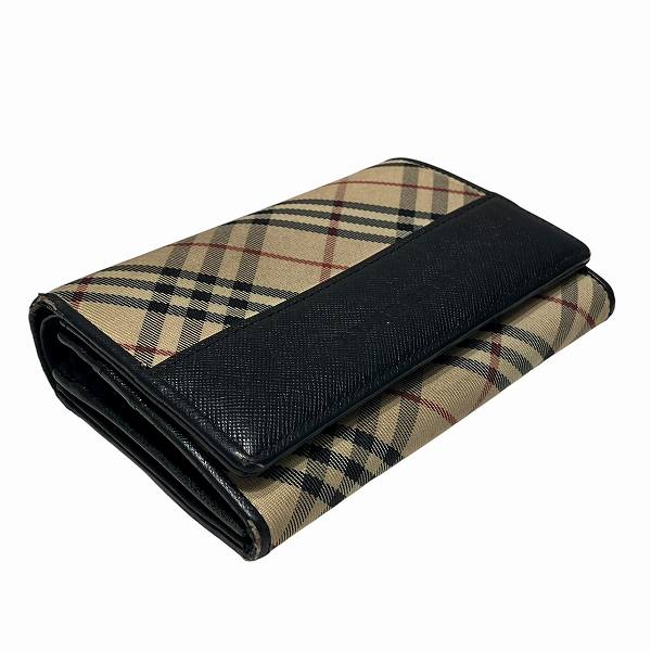 バーバリー ノバチェック キャンバス レザー 財布