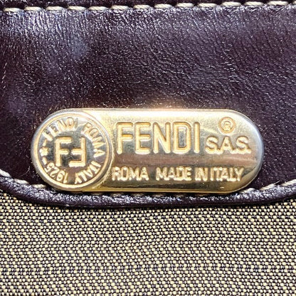 フェンディ ズッカ キャンバス レザー ショルダーバッグ