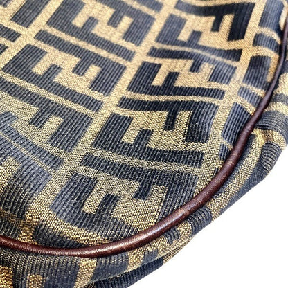 フェンディ ズッカ キャンバス レザー ショルダーバッグ