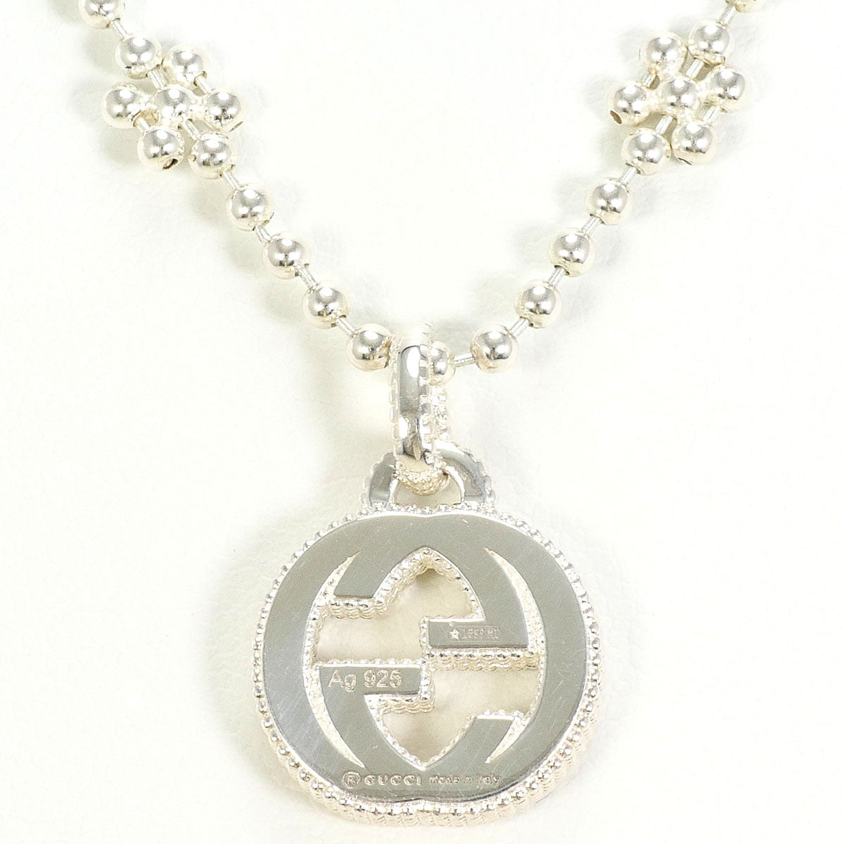 グッチ インターロッキング G フラワー シルバー 925 ネックレス
