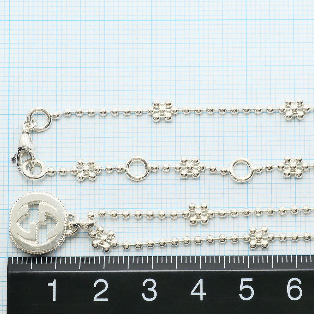 グッチ インターロッキング G フラワー シルバー 925 ネックレス