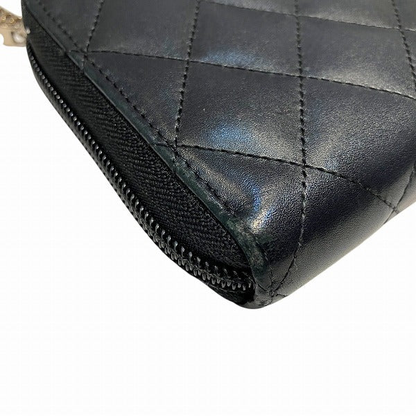 シャネル カンボンライン レザー長財布