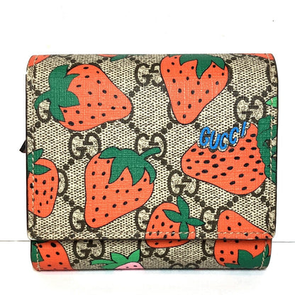 グッチ GGスプリーム ストロベリー レザー財布