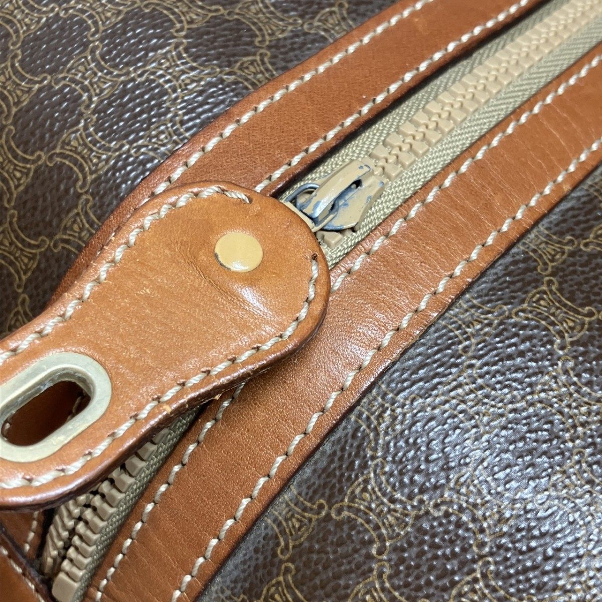 セリーヌ マカダム レザーボストンバッグ