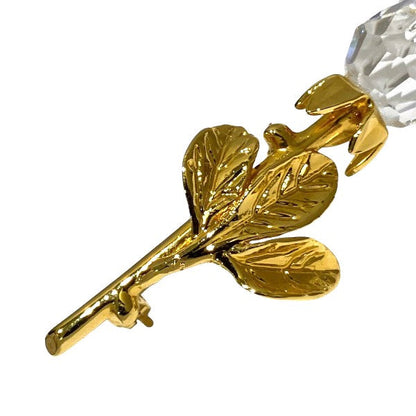 スワロフスキー クリスタル ローズ ブローチ