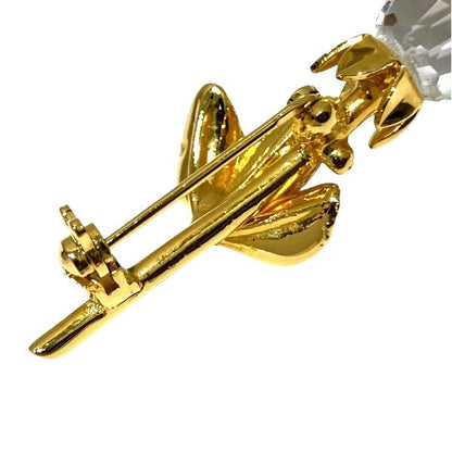 スワロフスキー クリスタル ローズ ブローチ