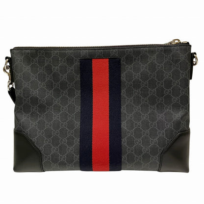 グッチ GGスプリーム レザーキャンバス ショルダーバッグ