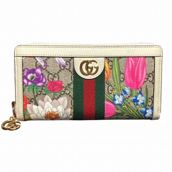 グッチ オフィディア GGフローラ コーティングキャンバス 長財布