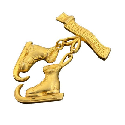 エルメス スケートシューズ モチーフ ブローチ