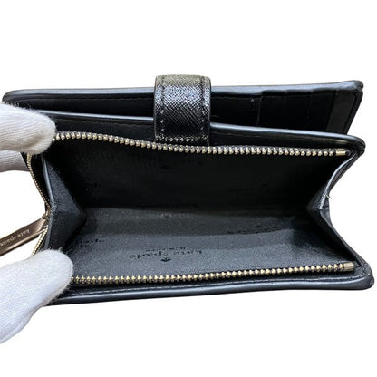 ケイトスペード パテントサフィアーノレザー折り財布