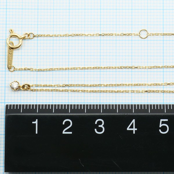 アガット K14イエローゴールド ダイヤモンドネックレス