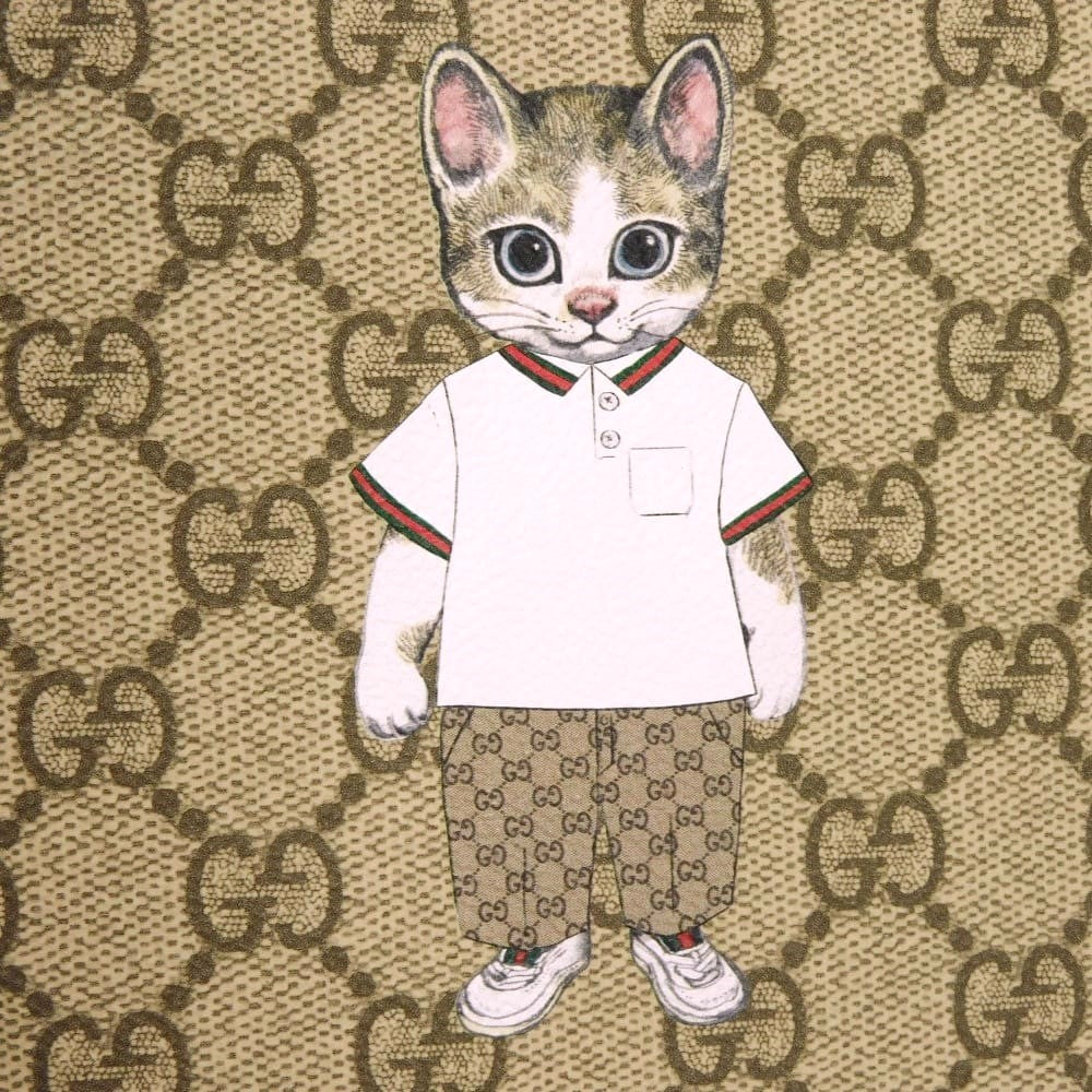 グッチ 樋口裕子 キャット プリント GG スプリーム ノートブック (日本限定)