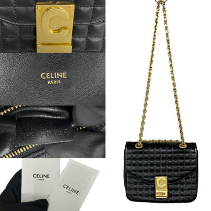 セリーヌ Cセー レザー ショルダーバッグ
