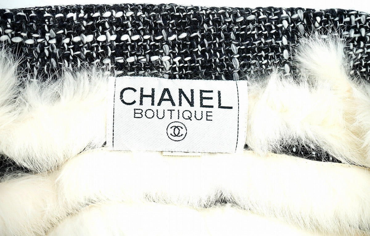 シャネルウールラビットファーコート