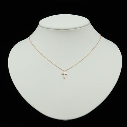 カルティエ シンボル クロス K18PG ダイヤモンド ネックレス