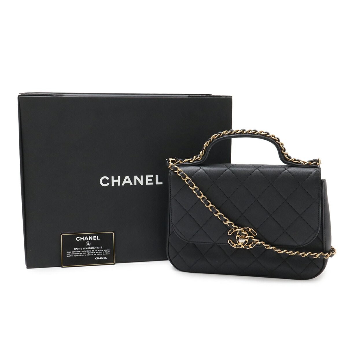 シャネル シャネル19 レザー2wayトップハンドルショルダーバッグ