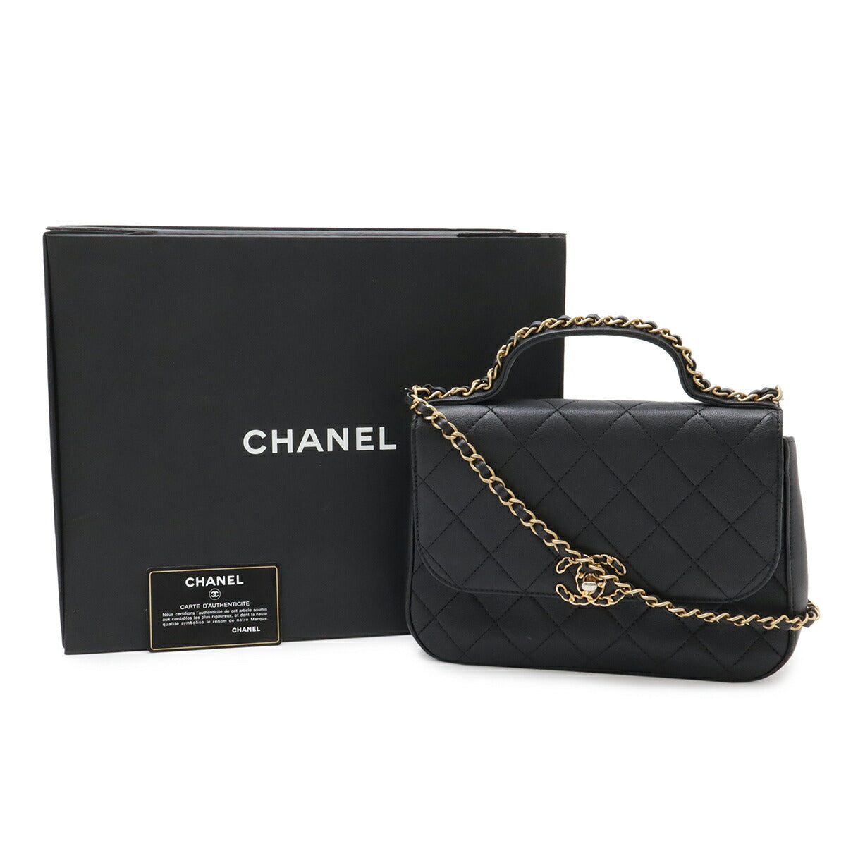 シャネル シャネル19 レザー2wayトップハンドルショルダーバッグ